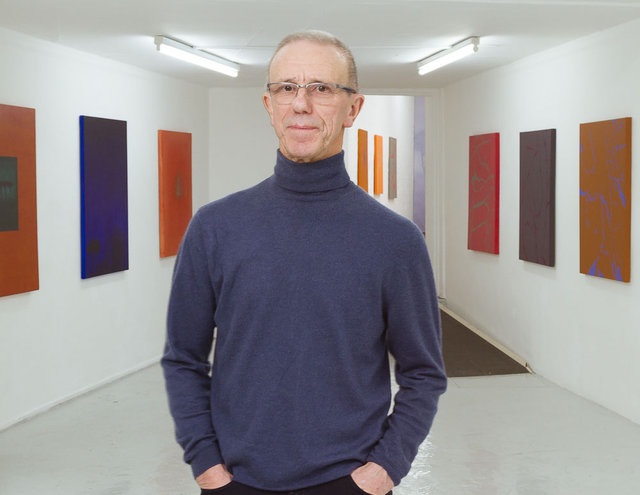 Roger Kite at his exhibition Pathways